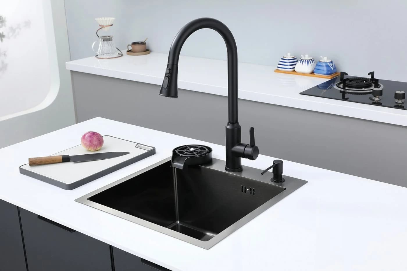 Faizee Home Edelstahlspüle Schwarz mit Wave-Armatur & Zubehör - Bild 5