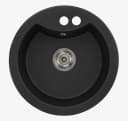 Faizee Möbel Granitspüle Einbauspüle rund 49cm Schwarz Bild 1