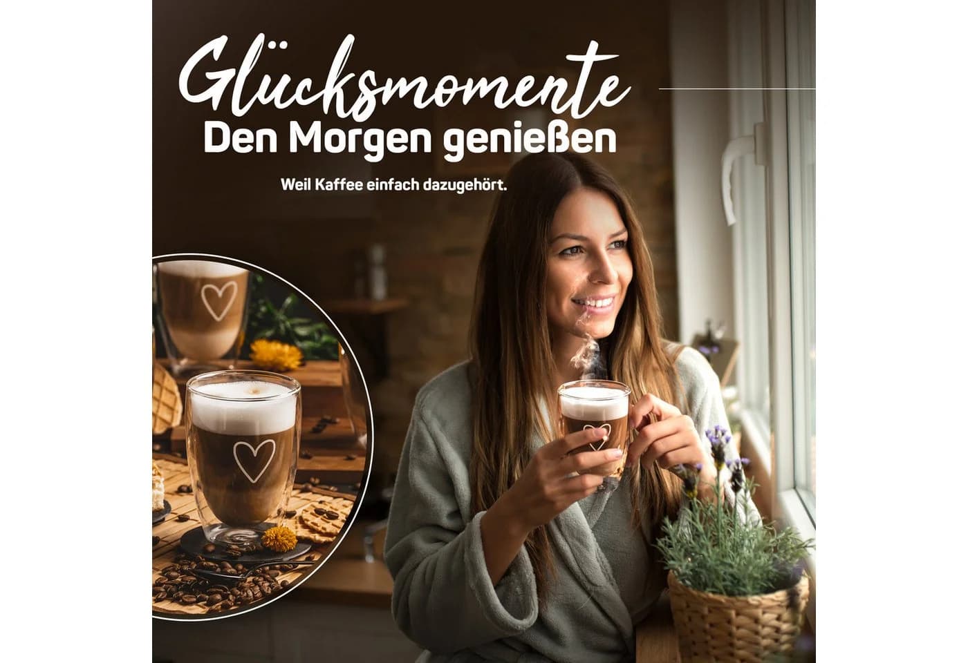 ElbFuchs Latte-Macchiato-Glas Paris 350ml Doppelwandig Transparent