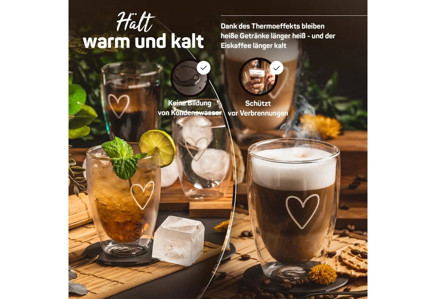 ElbFuchs Latte-Macchiato-Glas Paris 350ml Doppelwandig Transparent - Bild 4