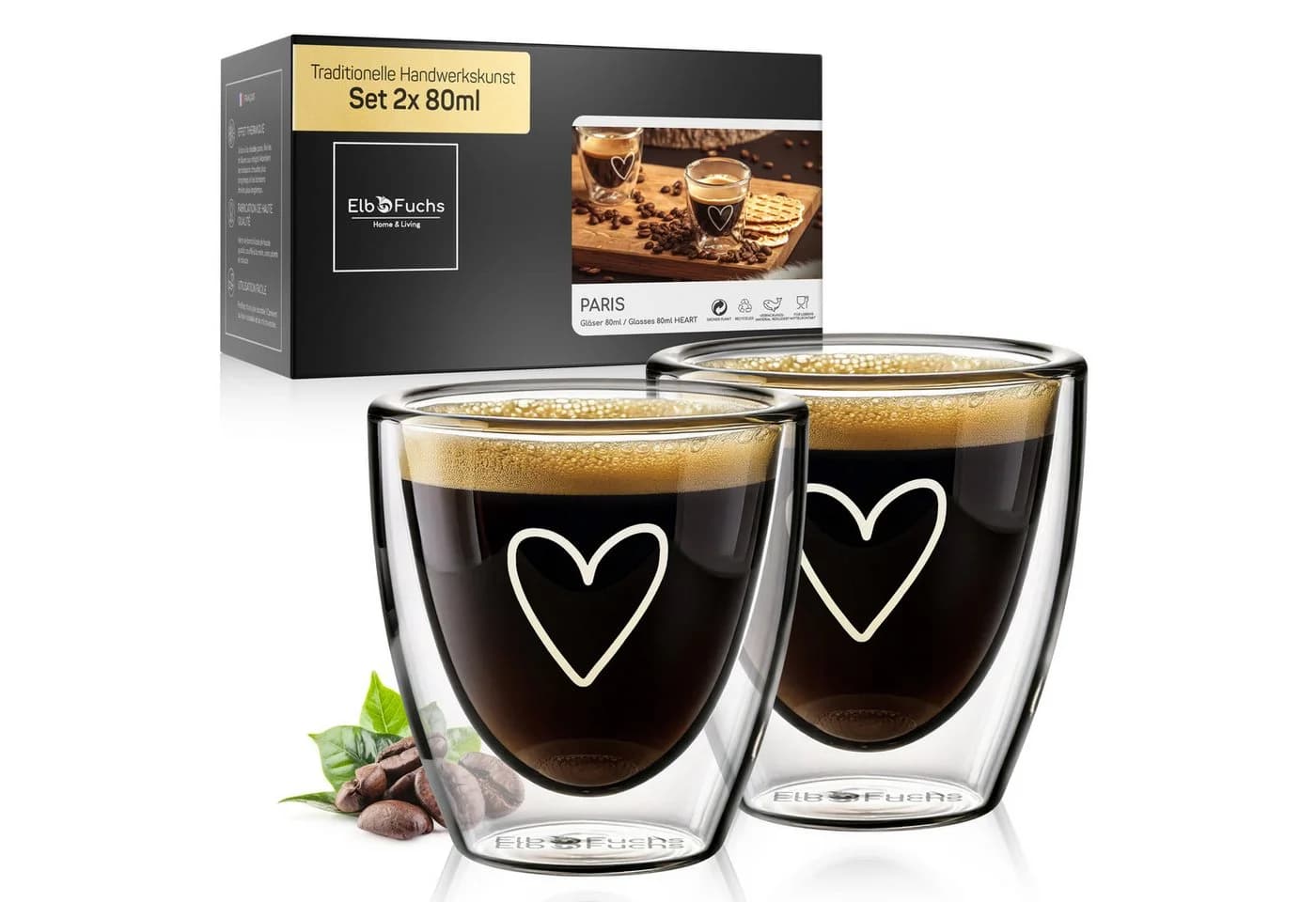 ElbFuchs Espressotasse Paris 80ml Doppelwandig Transparent - Bild 2