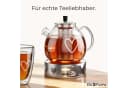 ElbFuchs Teekanne Glas 1,5 l mit Siebeinsatz und Stövchen Bild 1
