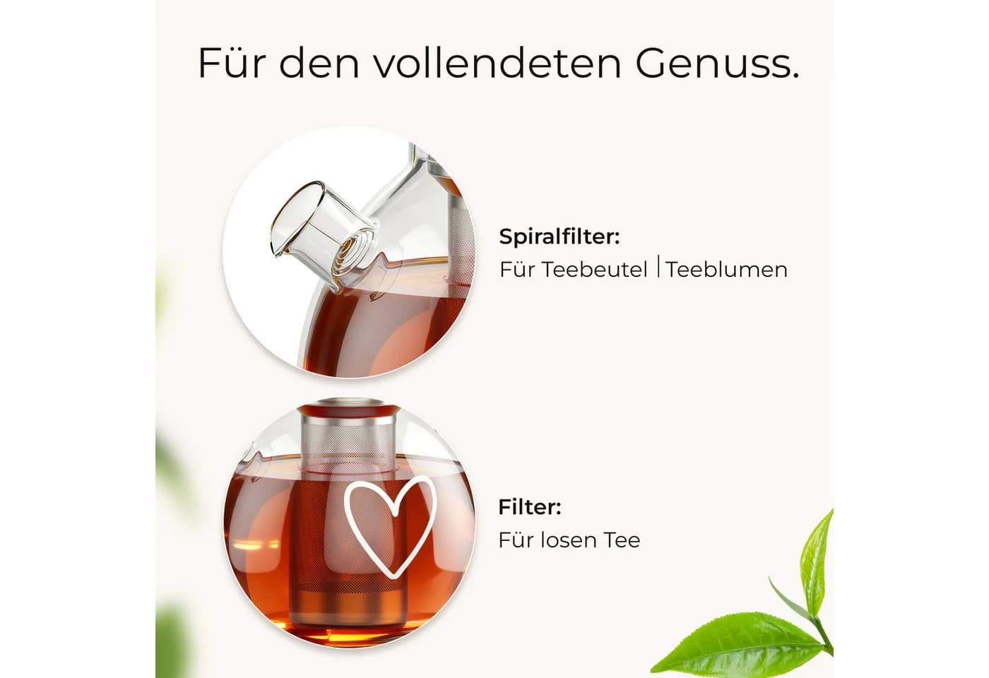 ElbFuchs Teekanne Glas 1,5 l mit Siebeinsatz und Stövchen - Bild 4