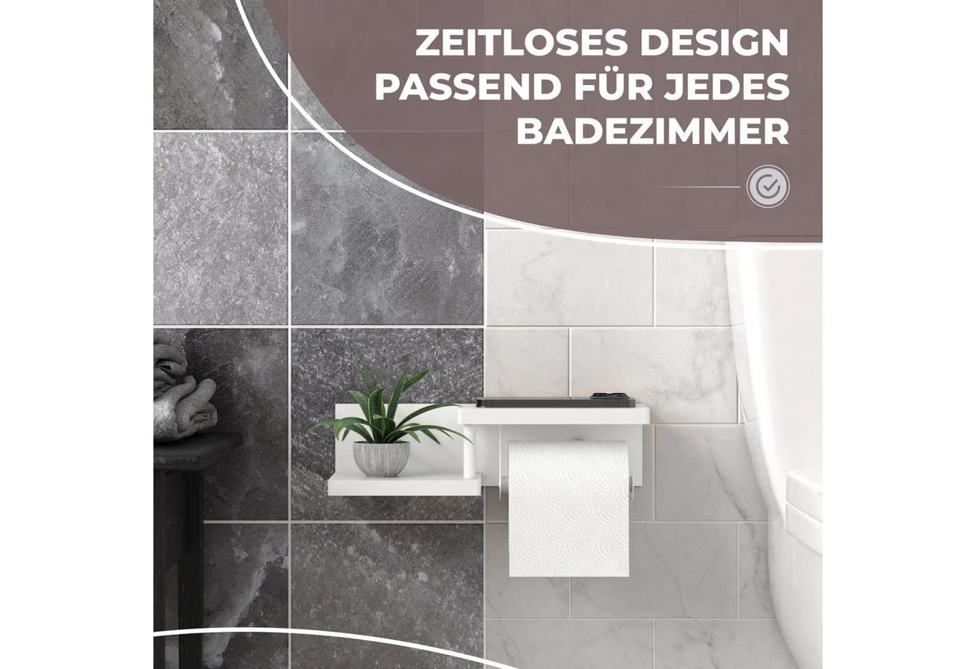 ElbFuchs Toilettenpapierhalter mit Ablage Bambus Metall - Bild 5