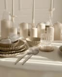 EKA Geschirr-Set Lotus Beige Flower Teller-Set 24-tlg. Porzellan Beige Bild 1