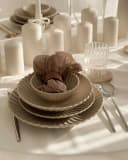EKA Geschirr-Set Lotus Beige Flower Teller-Set 24-tlg. Porzellan Beige Bild 2