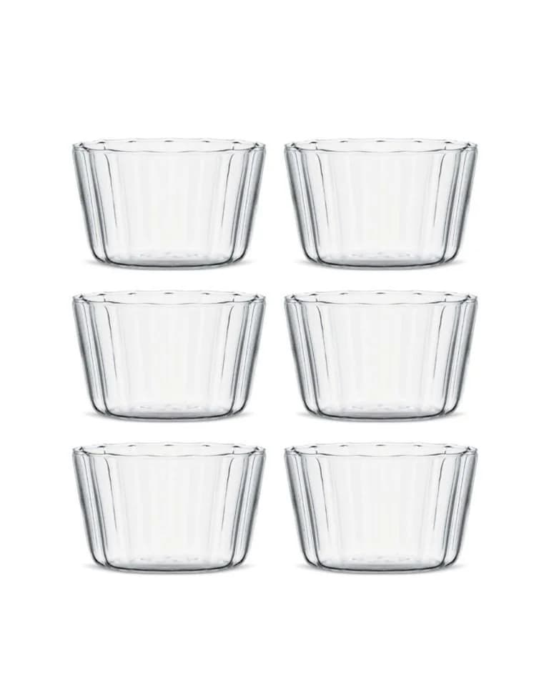 EKA Snackschale Stripe Set 6-tlg. Borosilikatglas Transparent