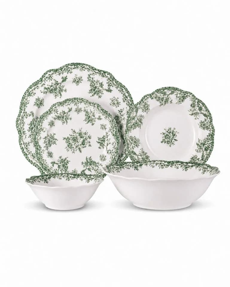 EKA Geschirr-Set Vintage Green Teller 25-tlg. Porzellan Grün