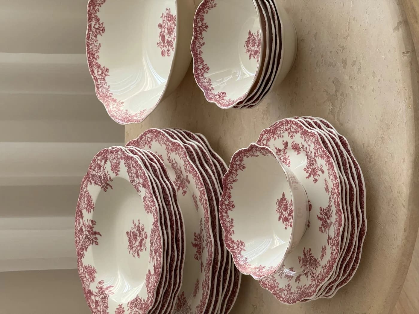 EKA Geschirr-Set Vintage Red 25-tlg. Porzellan Rot