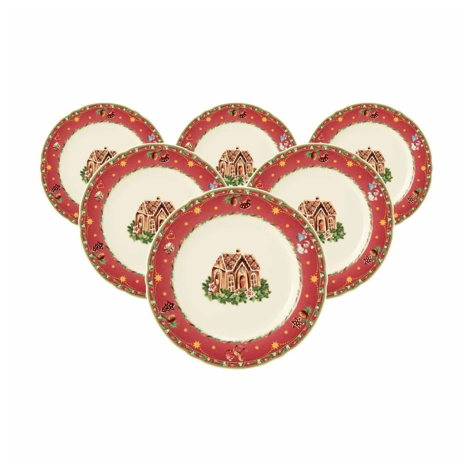Seltmann Weiden Frühstücksteller Marieluise Weihnachtsnostalgie 20 cm 6er Set