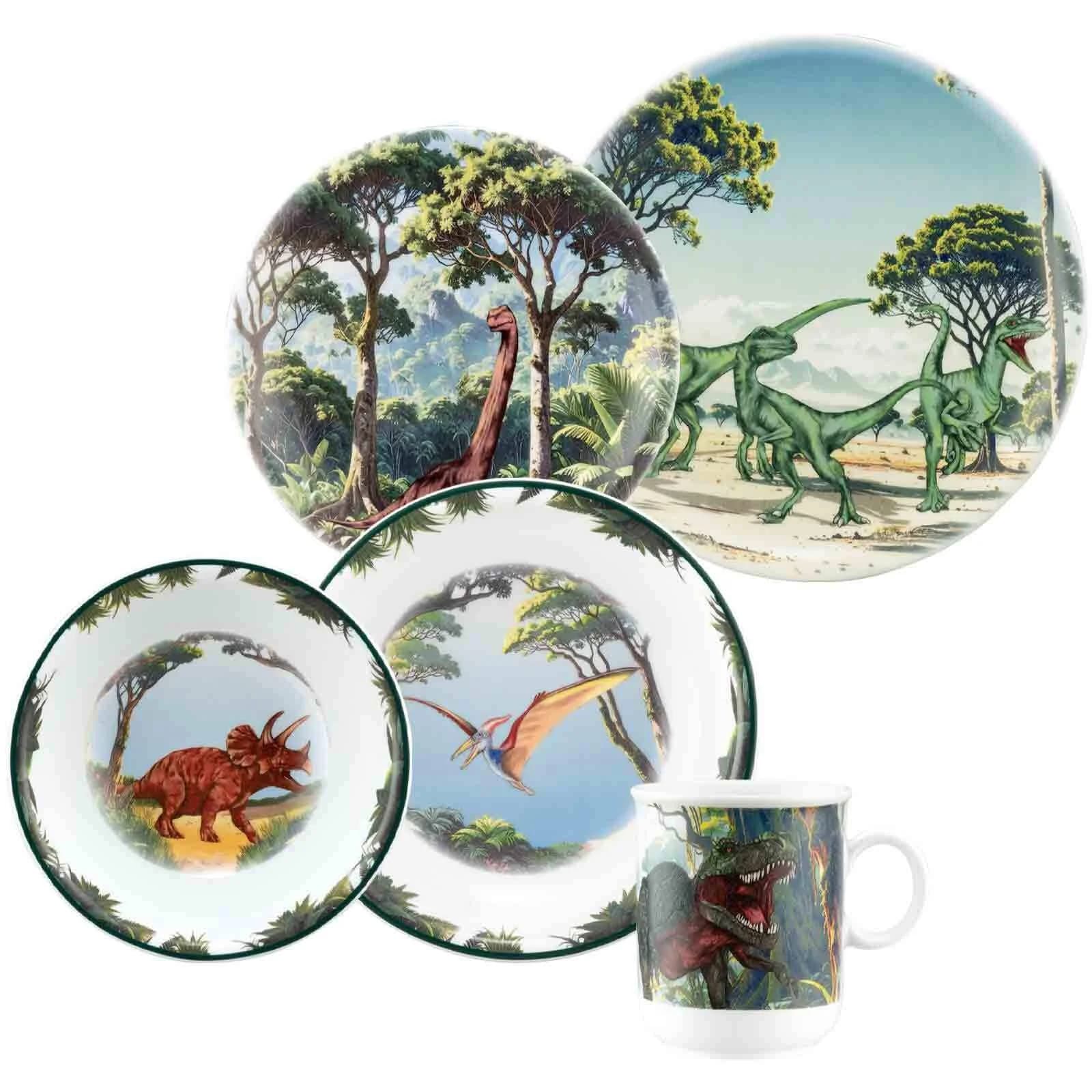 Seltmann Weiden Kindergeschirr-Set 5-tlg. bunt Porzellan Dino-Motiv