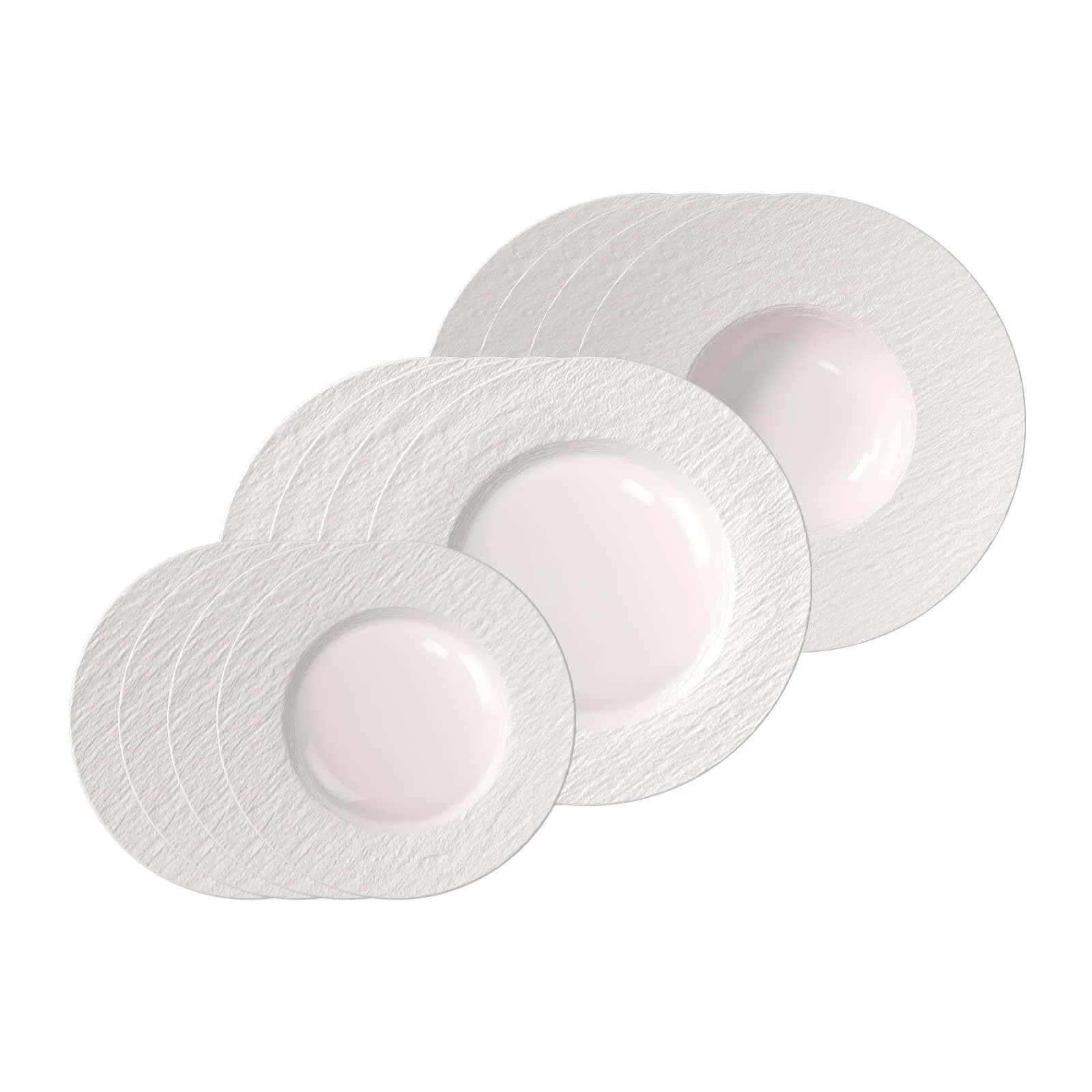 Villeroy & Boch Teller-Set Manufacture Ice 12er Set Weiß