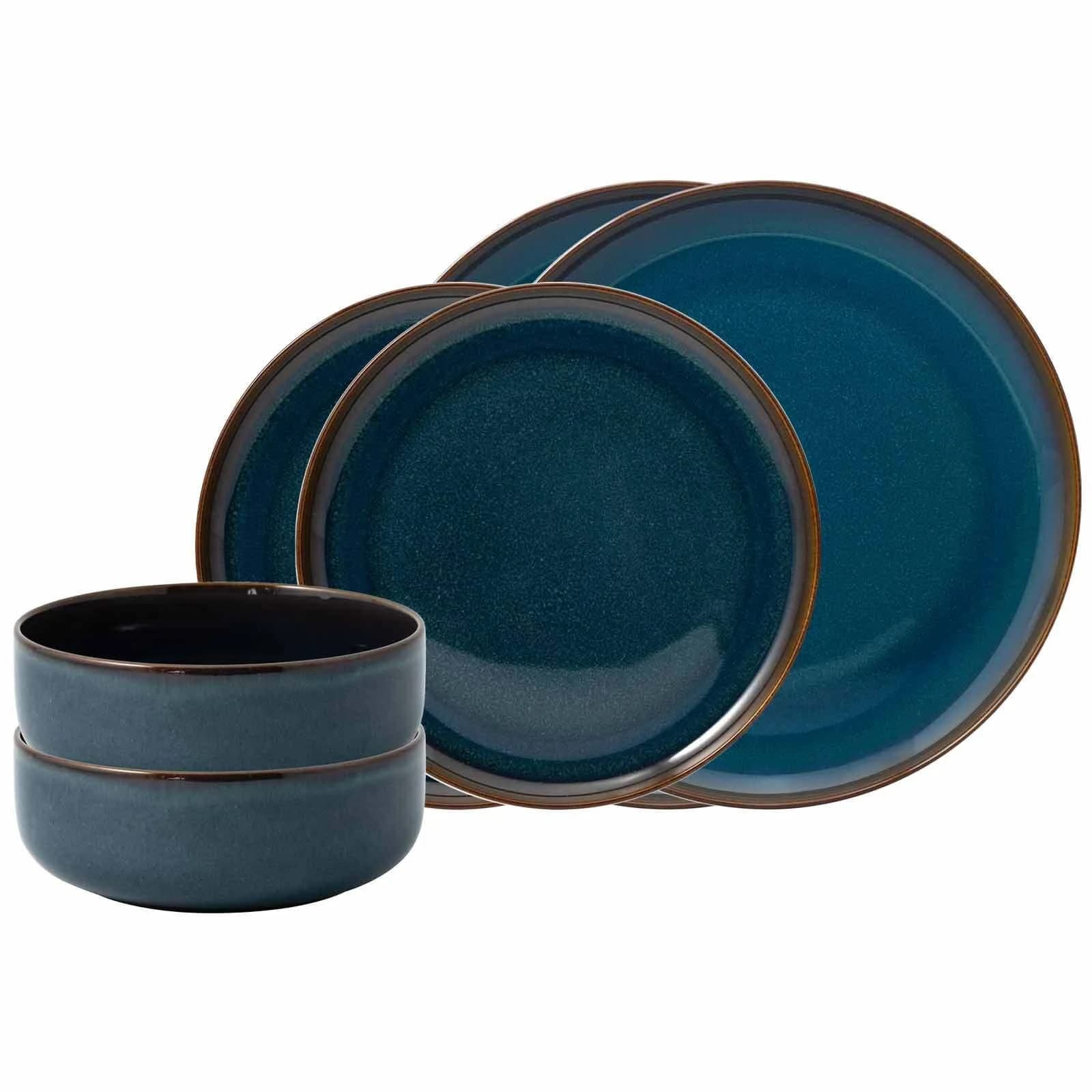 LIKE. BY VILLEROY & BOCH Geschirr-Set Crafted 6er Set Blau Denim