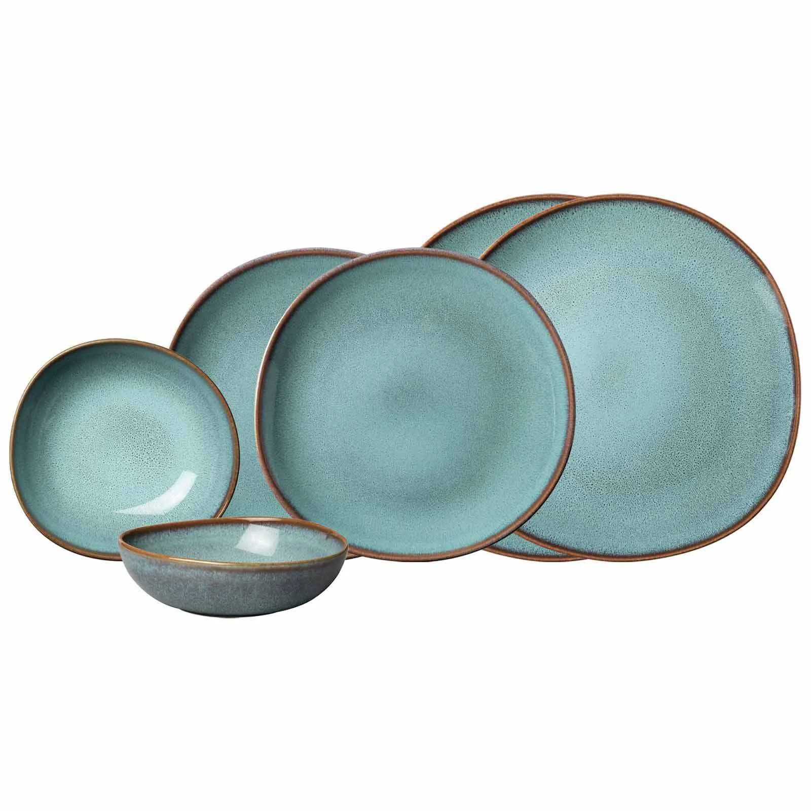 like. by Villeroy & Boch Geschirr-Set Lave 6-teilig Blau Steingut