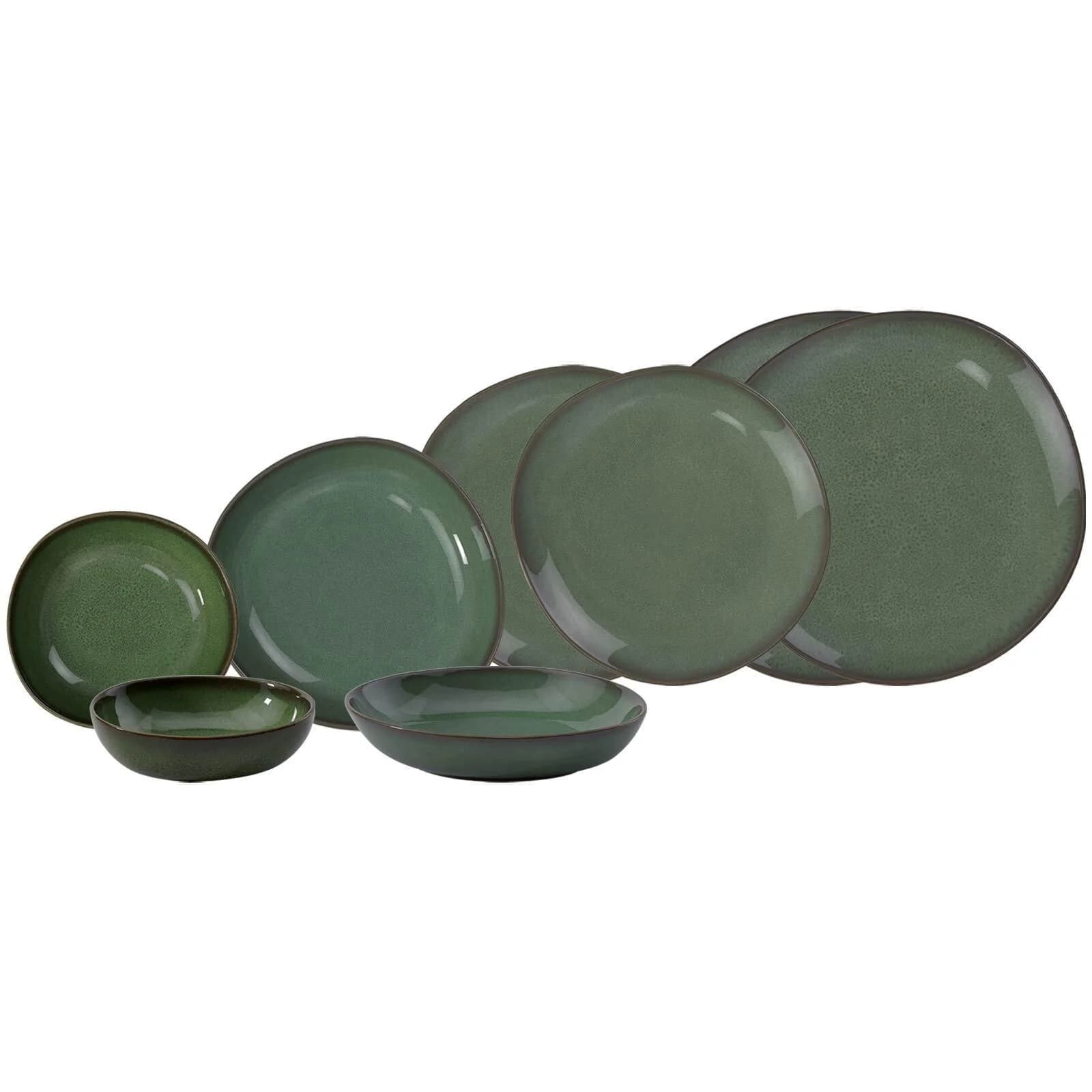 LIKE. BY VILLEROY & BOCH Geschirr-Set Lave 8-teilig Grün Steingut