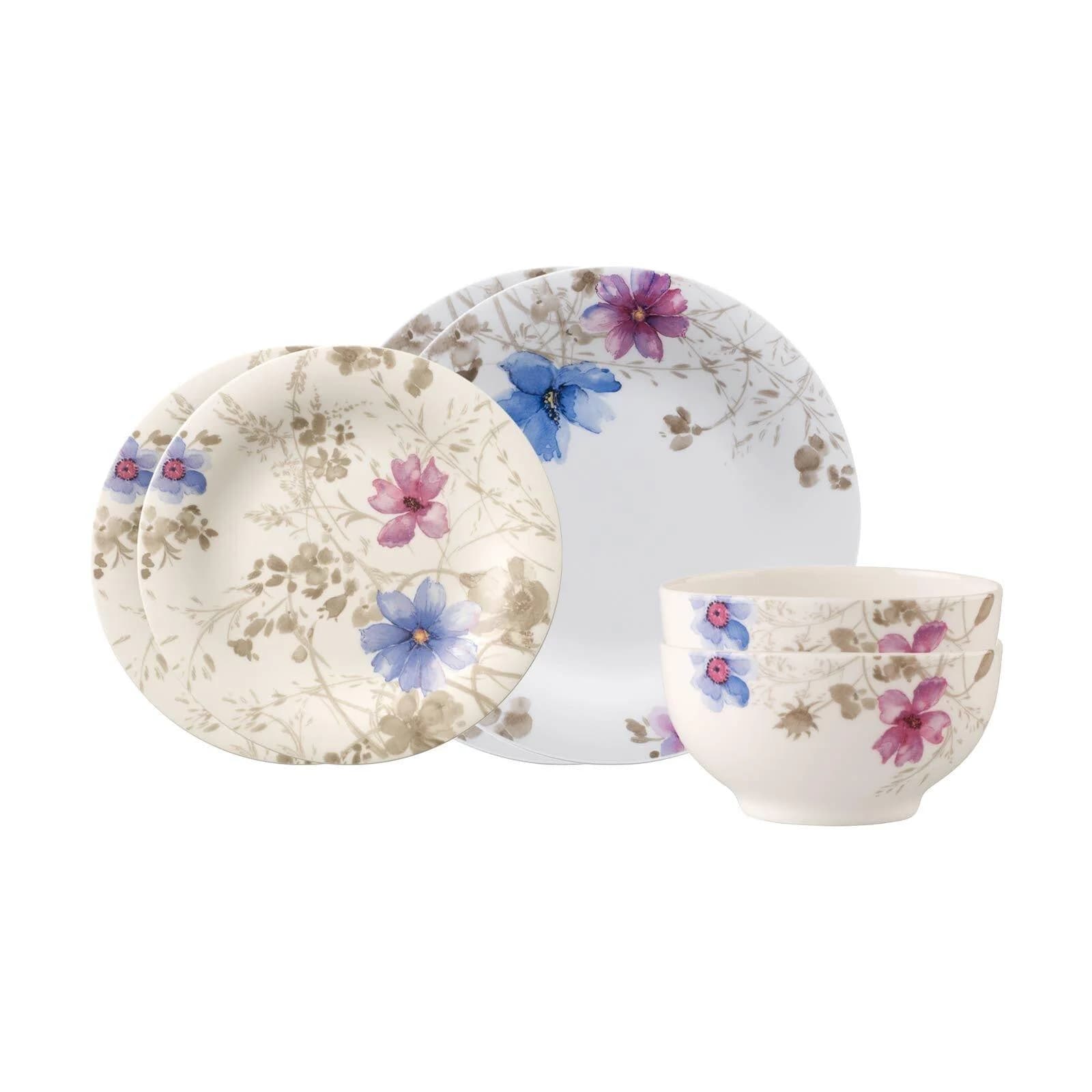 Villeroy & Boch Basic-Set Mariefleur Gris Basic 6-teilig Grau/Blau