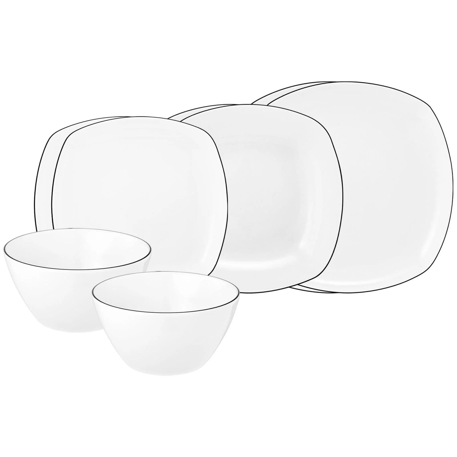 SELTMANN WEIDEN Einsteiger-Set Lido Black Line 8er Set weiß