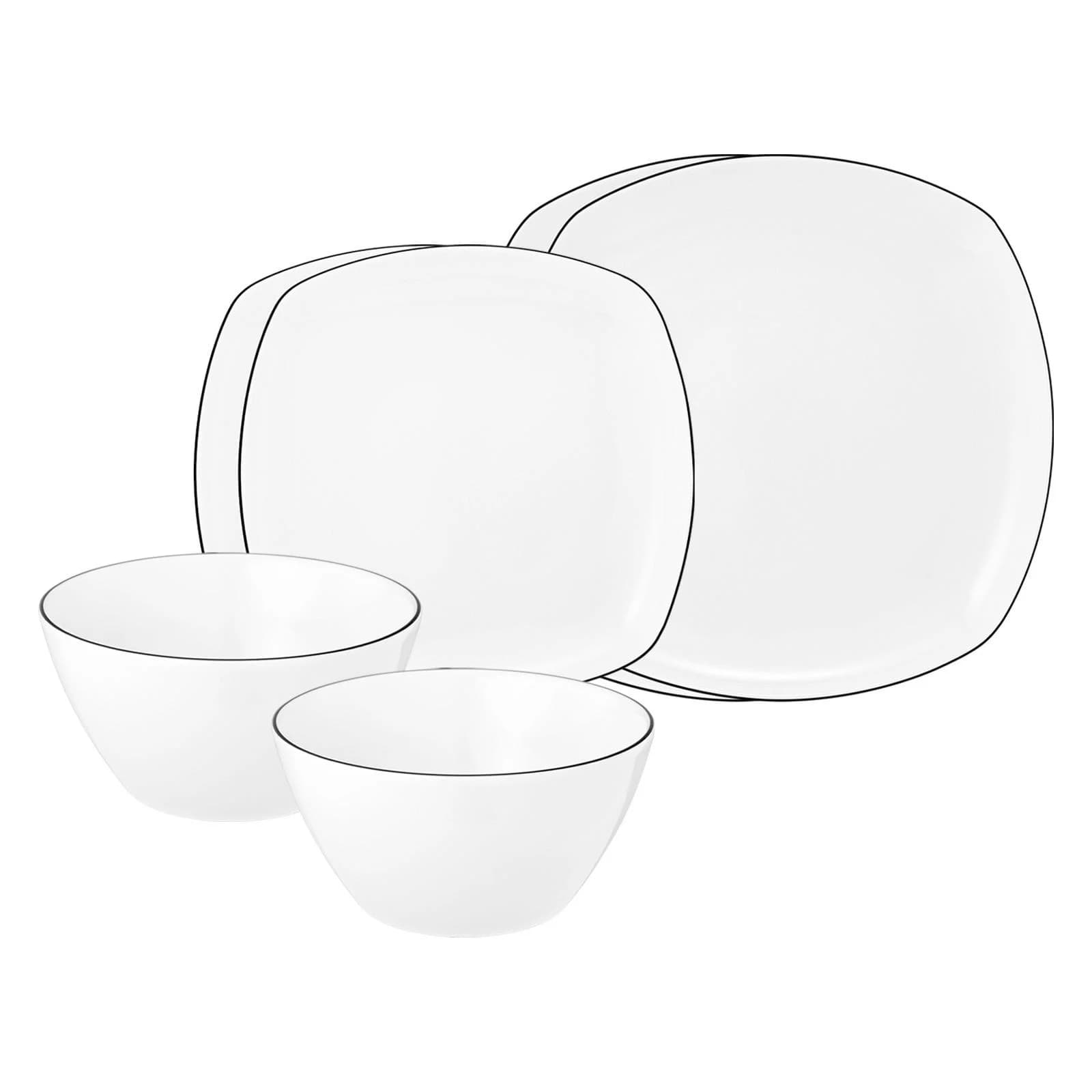 Seltmann Weiden Basic-Set Lido Black Line 6er Set weiß