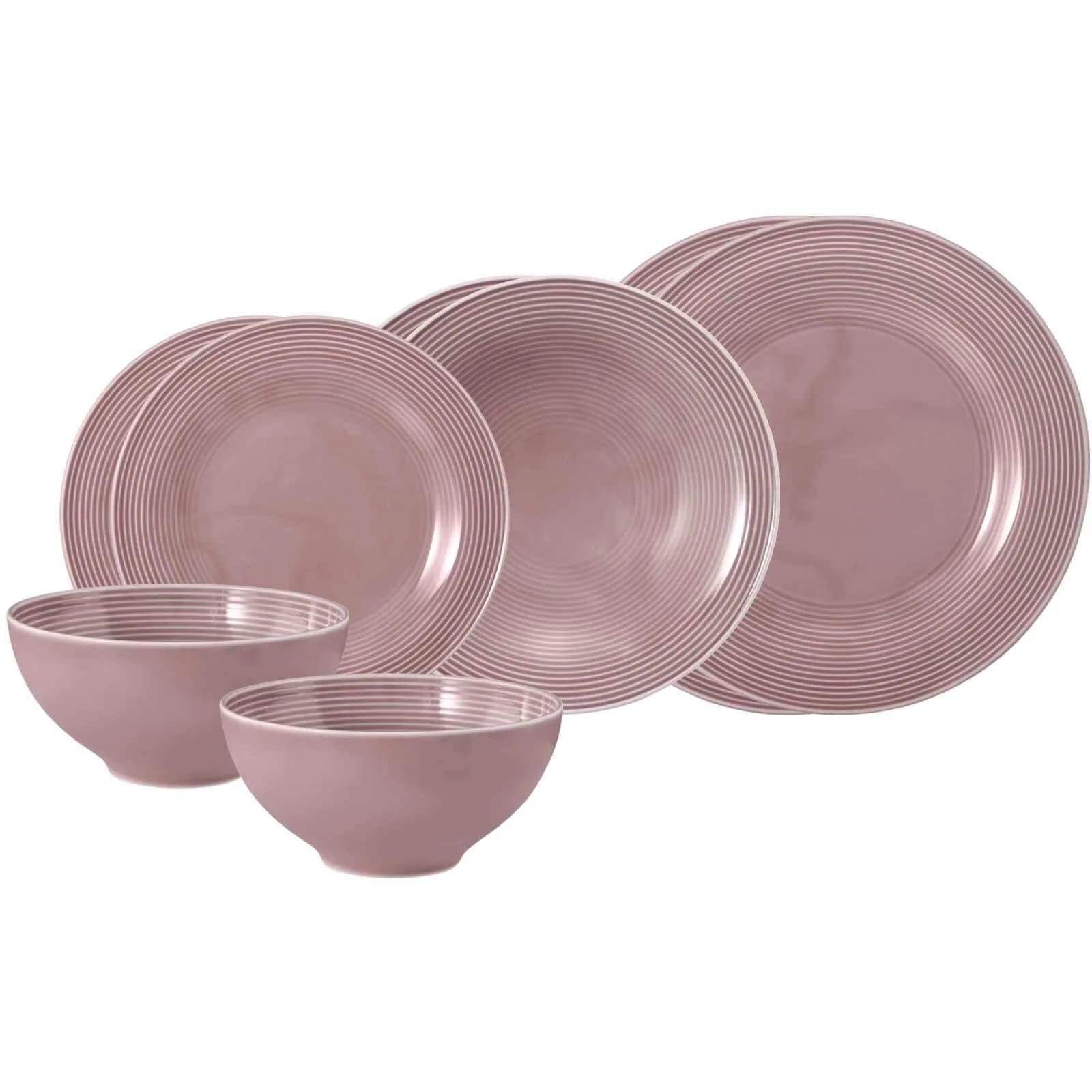 Seltmann Weiden Geschirr-Set Beat Color Glaze 8-tlg. Altrosa