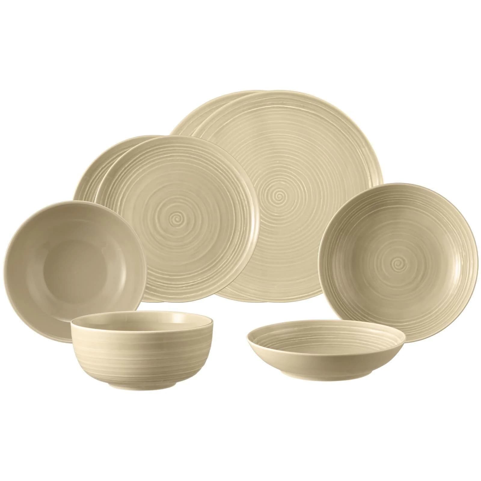 Seltmann Weiden Geschirr-Set Terra 8-teilig Sandbeige Porzellan