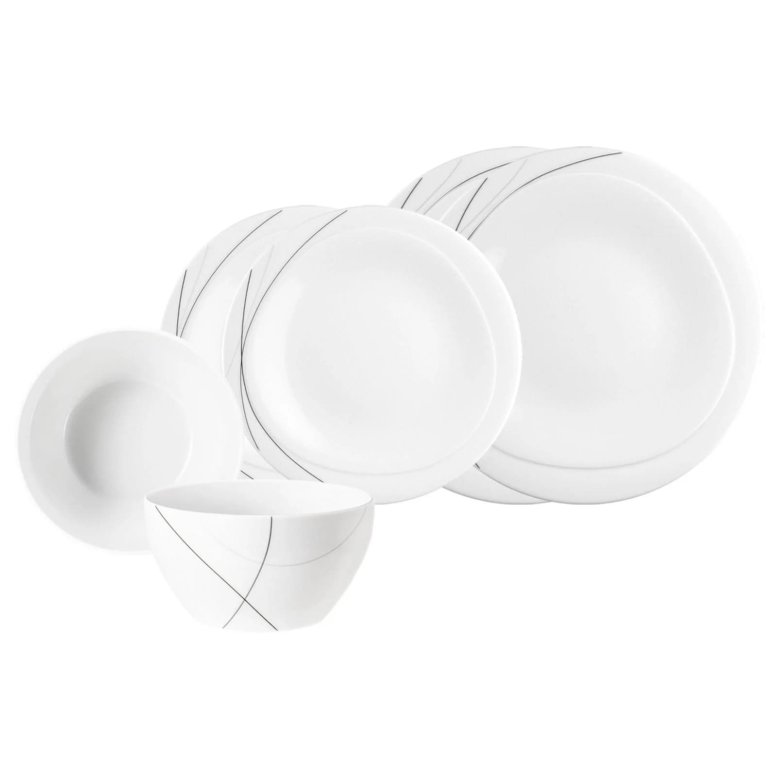 Seltmann Weiden Basic-Set Trio Highline 6er Set weiß-grau Porzellan