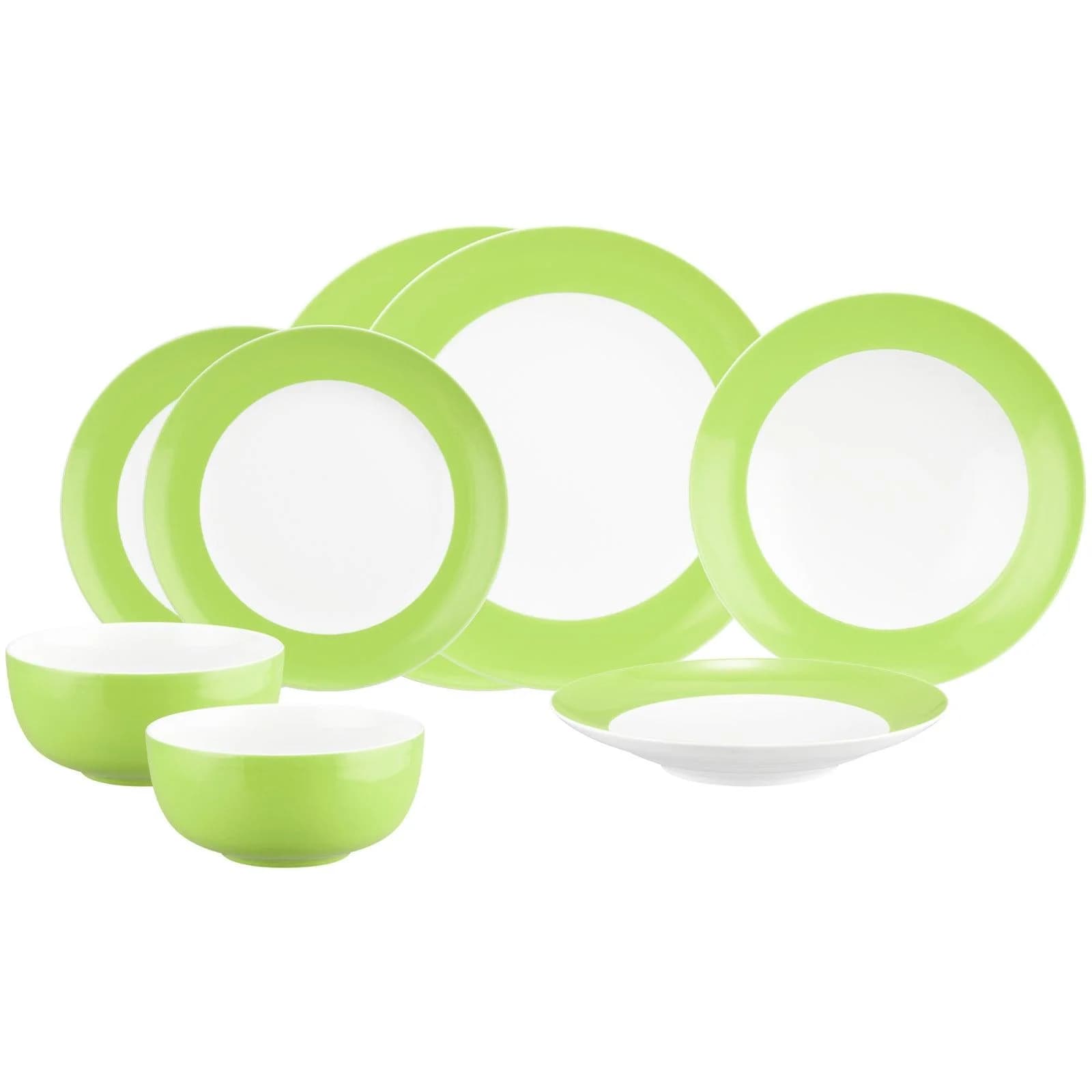 Seltmann Weiden Geschirr-Set 8-teilig Lime Green Porzellan