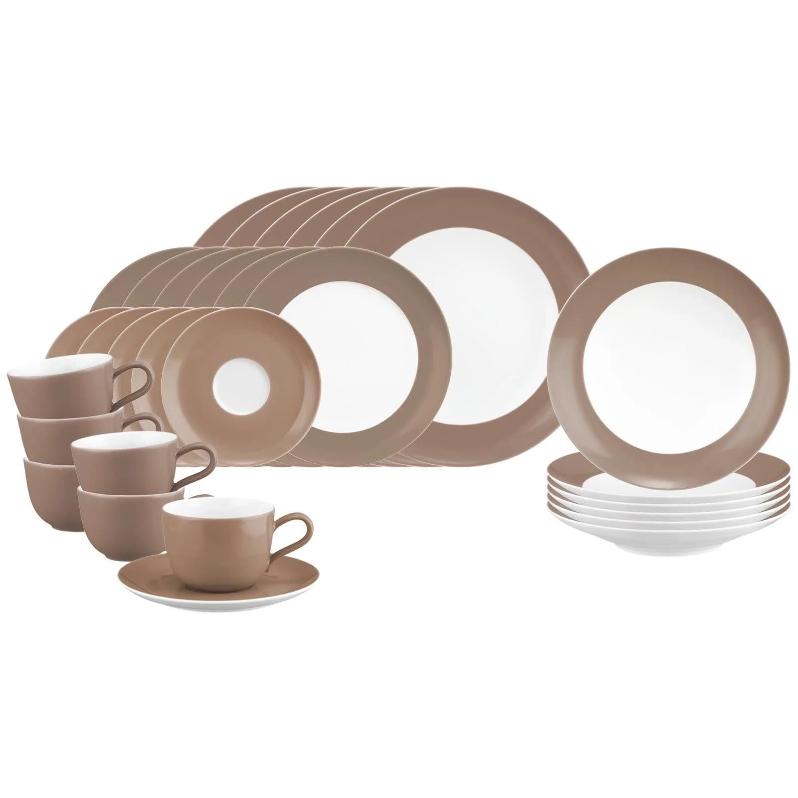 Seltmann Weiden Geschirr-Set 30-tlg. Cocoa Brown Porzellan