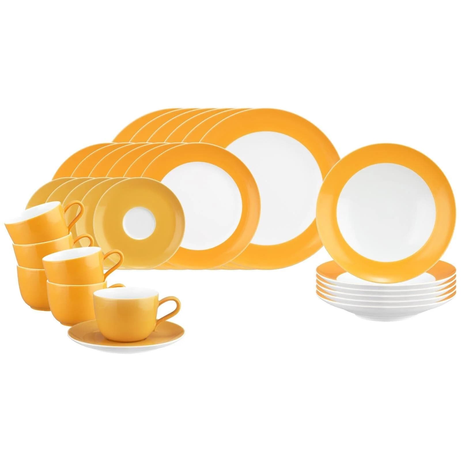 Seltmann Weiden Kombiservice Liberty Pure Colors 30er Set Mango Orange Porzellan