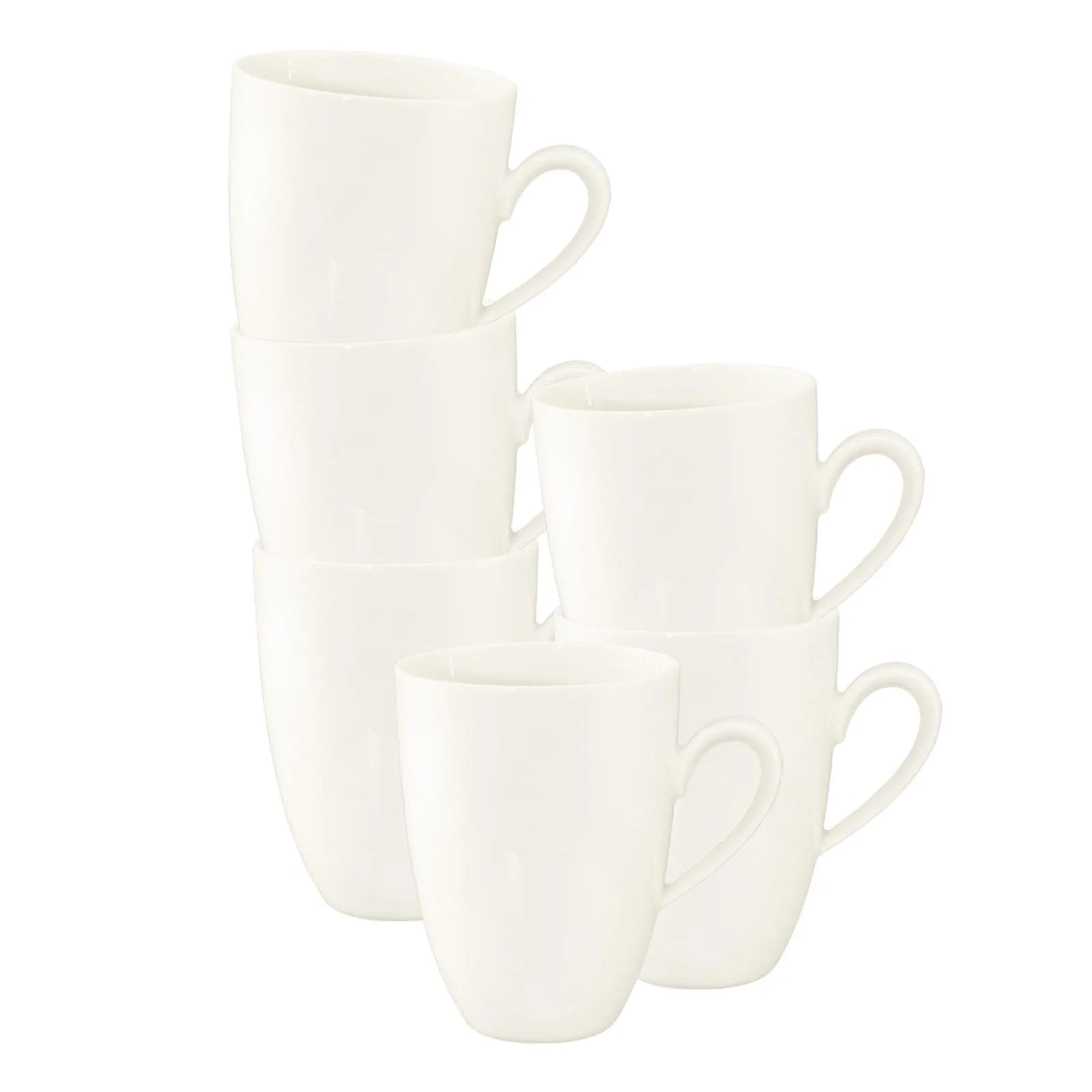 Seltmann Weiden Henkelbecher 6er Set Creme Porzellan