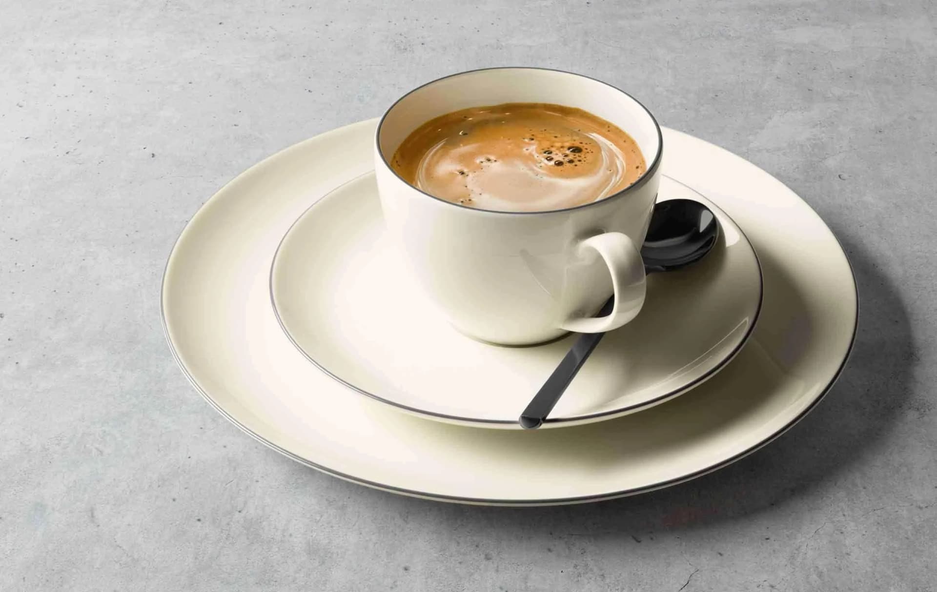 Seltmann Weiden Kaffeetasse Savona Fine Diamond 6er Set Creme Grau - Bild 2