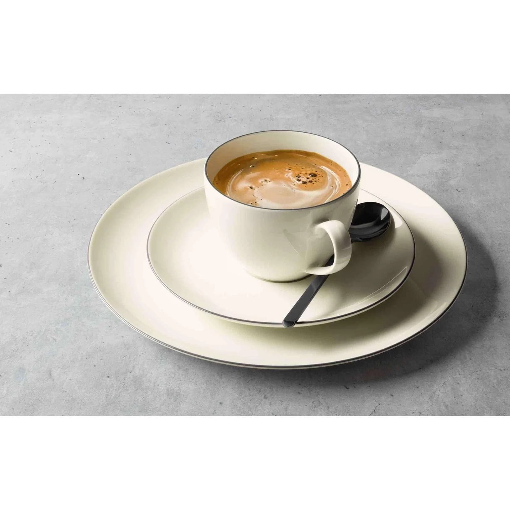 Seltmann Weiden Savona Kombi-Untertasse 16 cm 6er Set Grau/Cremefarben
