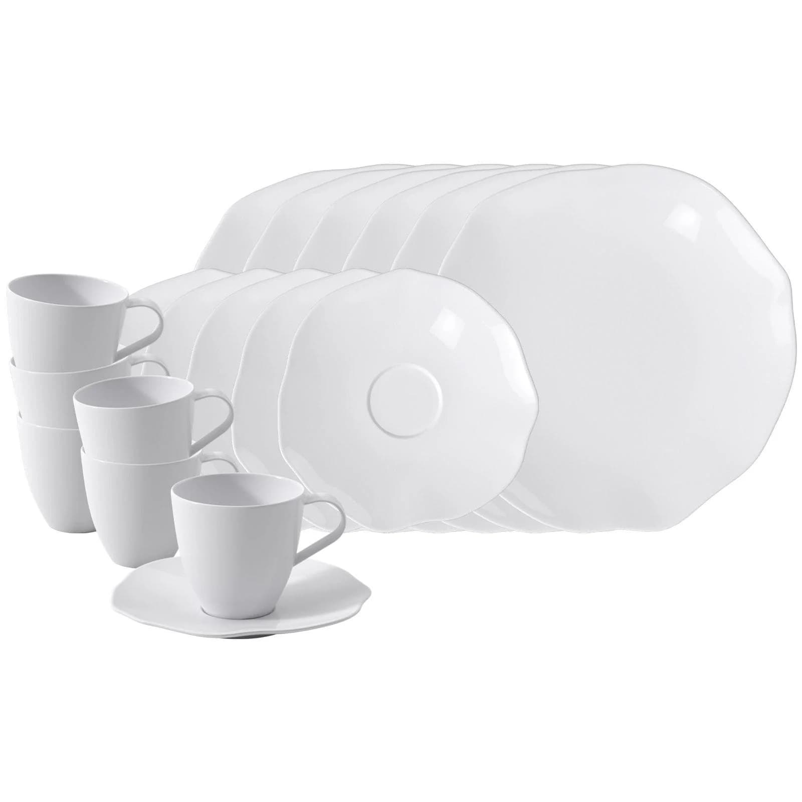 Villeroy & Boch Kaffeeservice Pura 18-teilig Weiß Premium Bone Porzellan