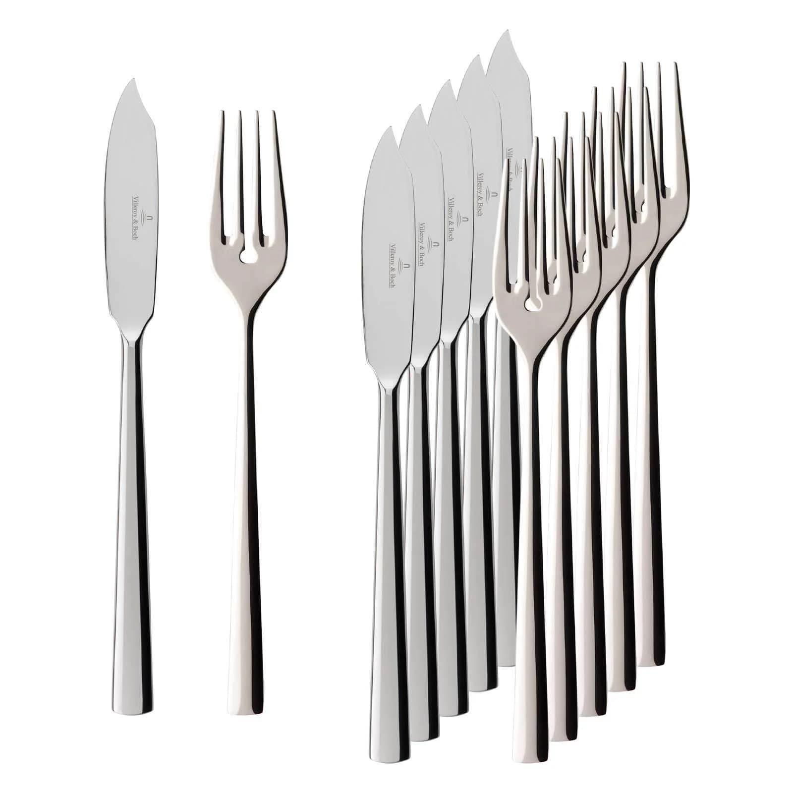 Villeroy & Boch Fischbesteck Piemont 6er Set silber