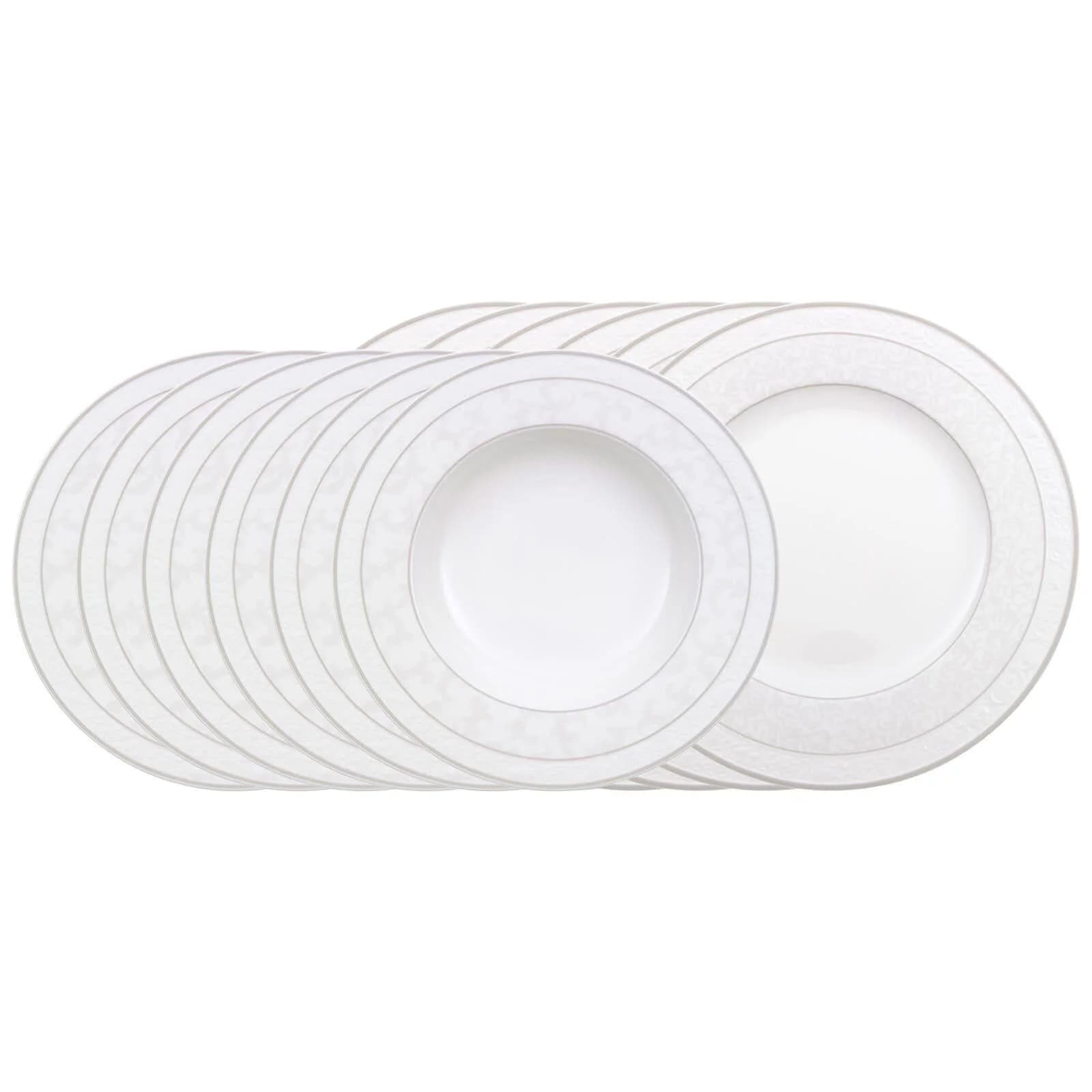 Villeroy & Boch Tafelservice Gray Pearl 12er Set Weiß