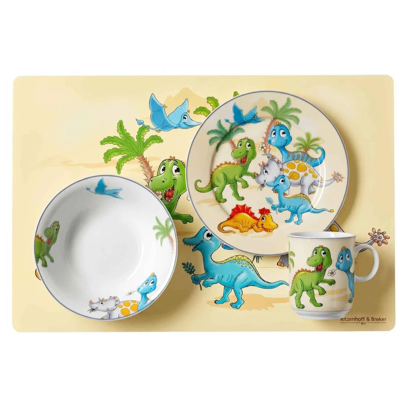 Ritzenhoff & Breker Kindergeschirr mit Platzset Dino 4-teilig