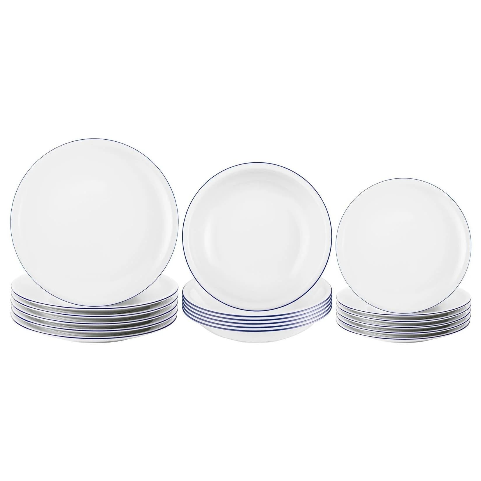 Seltmann Weiden Teller-Set Compact Blaurand 18-teilig Weiß-Blau - Bild 2