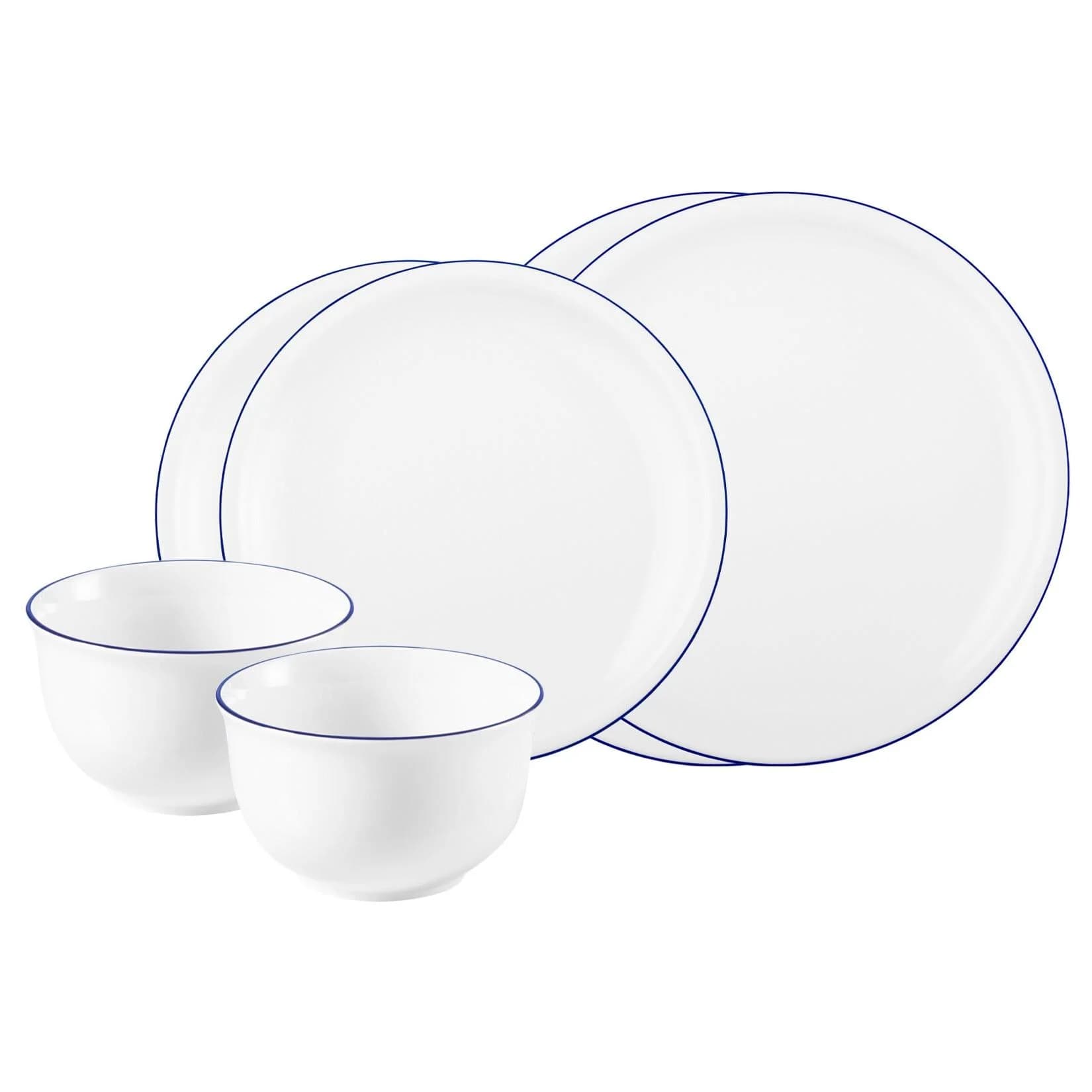 Seltmann Weiden Geschirr-Set Compact Blaurand 6-teilig Weiß-Blau