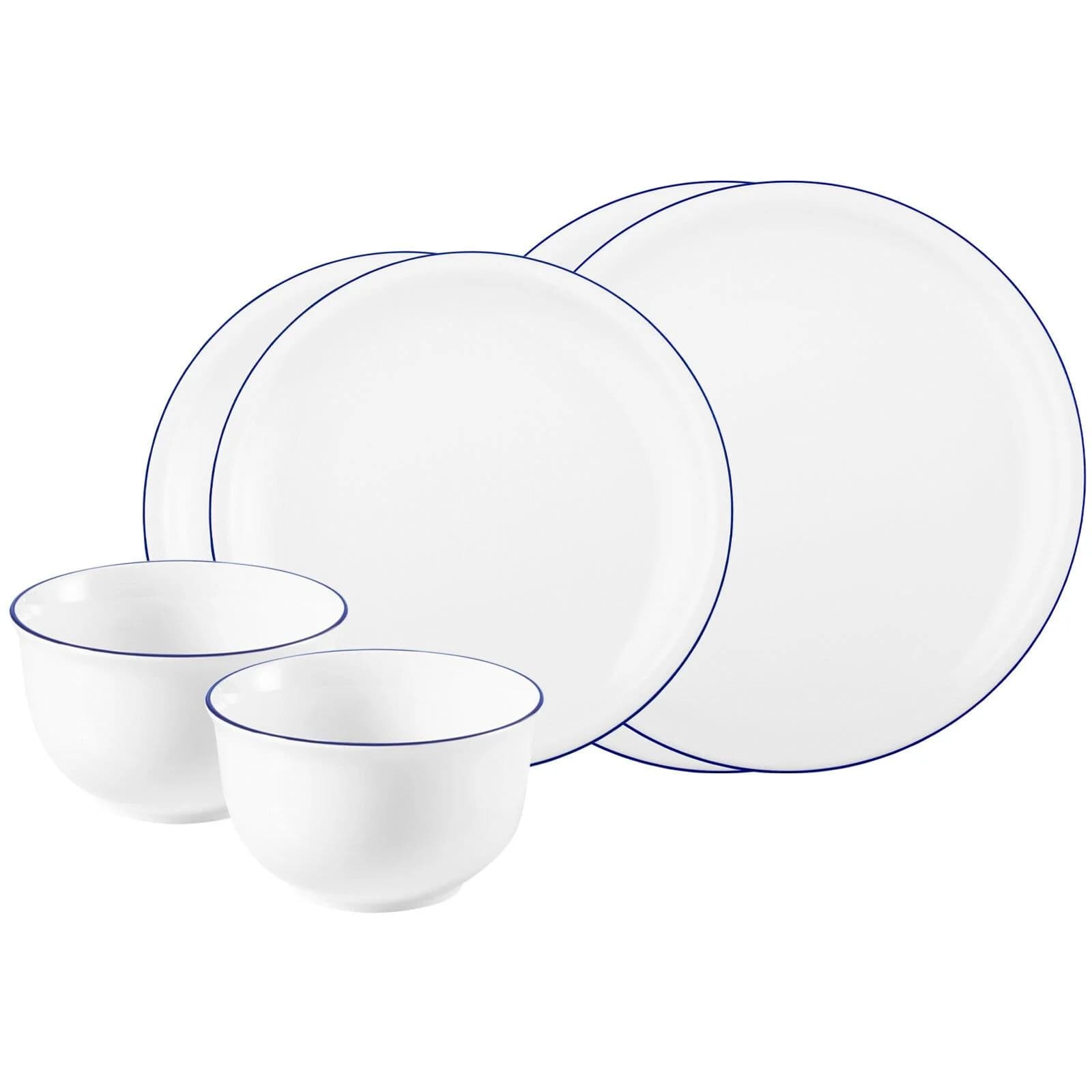 Seltmann Weiden Geschirr-Set Compact Blaurand 6-teilig Weiß-Blau - Bild 3