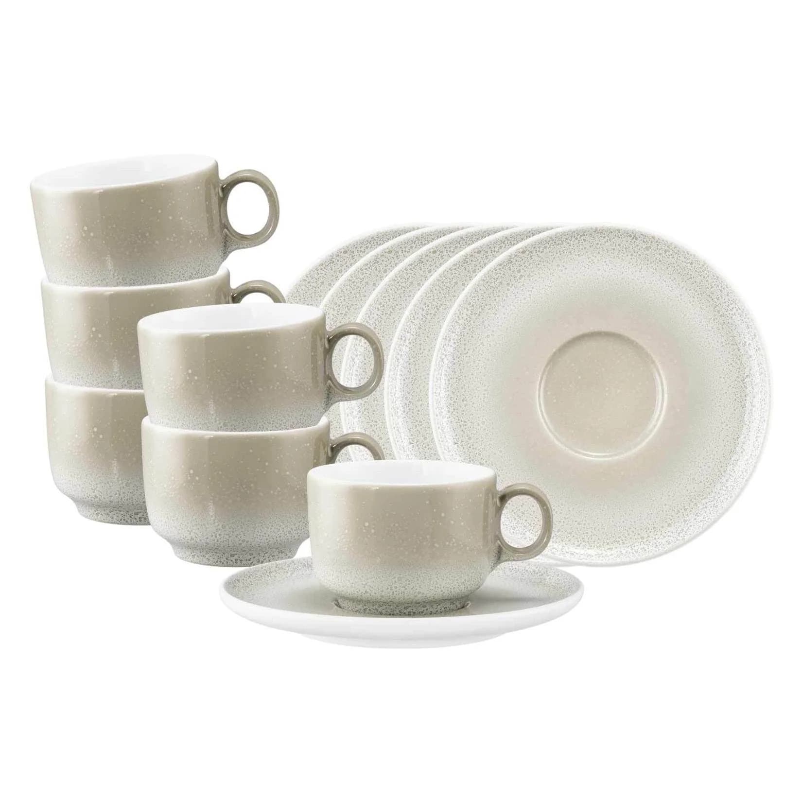 Seltmann Weiden Kaffeetassen mit Untertassen Sento Home 210 ml 6er Set Weiß