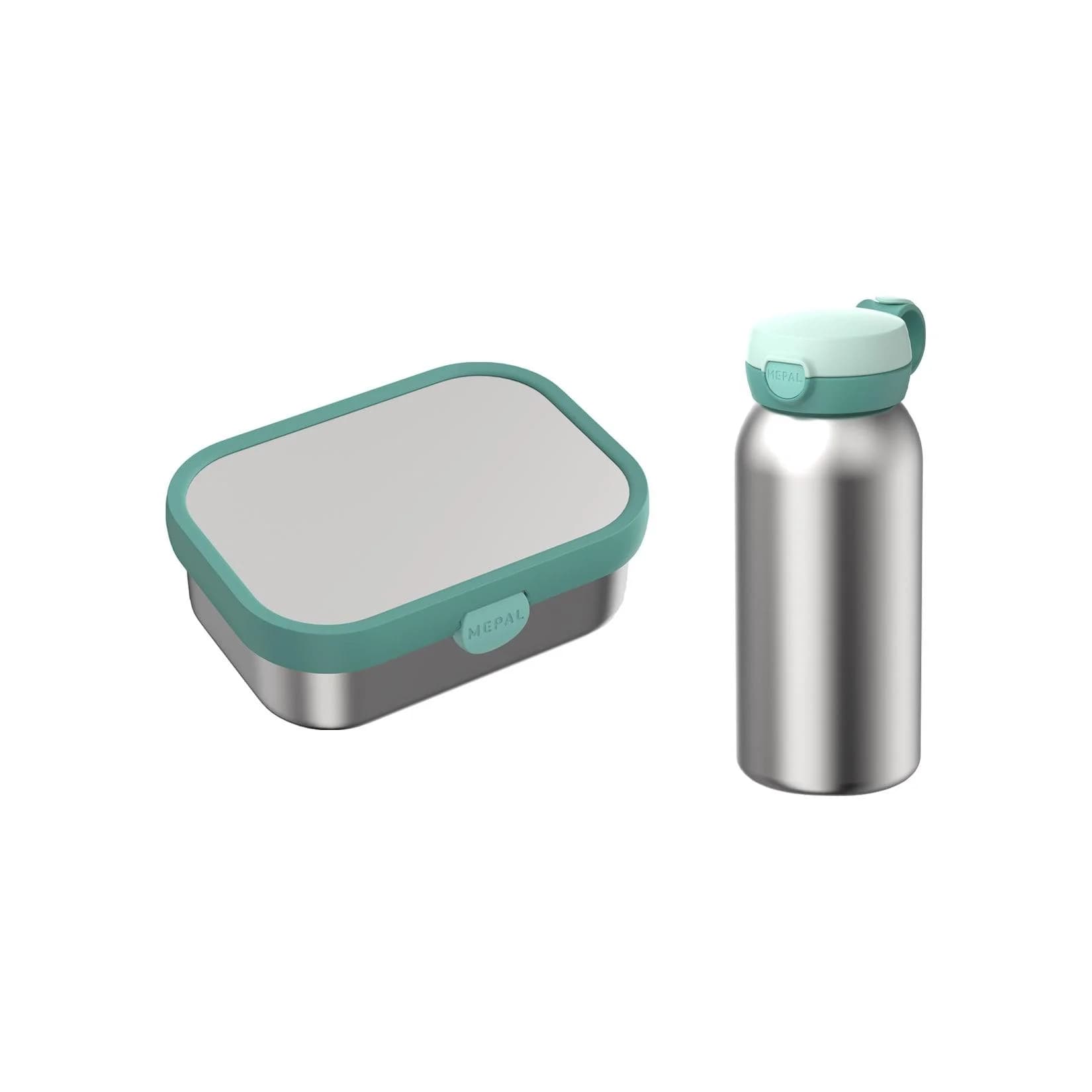 Mepal Campus Edelstahl-Lunchset 2er Set mit Brotdose & Trinkflasche