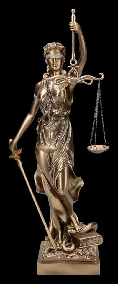 Figuren Shop GmbH Justitia Statue 34 cm Bronze Kunststein