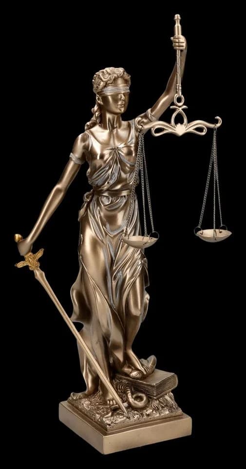 Figuren Shop GmbH Justitia Statue 34 cm Bronze Kunststein - Bild 2