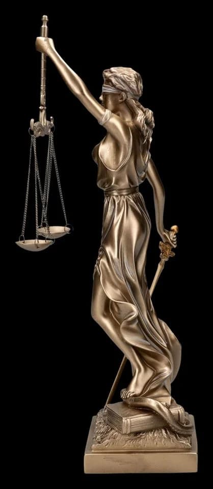 Figuren Shop GmbH Justitia Statue 34 cm Bronze Kunststein - Bild 4