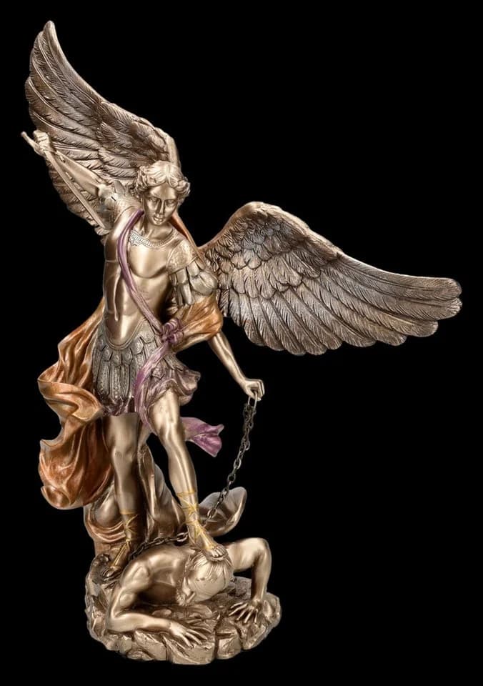 Figuren Shop GmbH Erzengel Michael Statue Dekofigur 37 cm Bronze - Bild 3