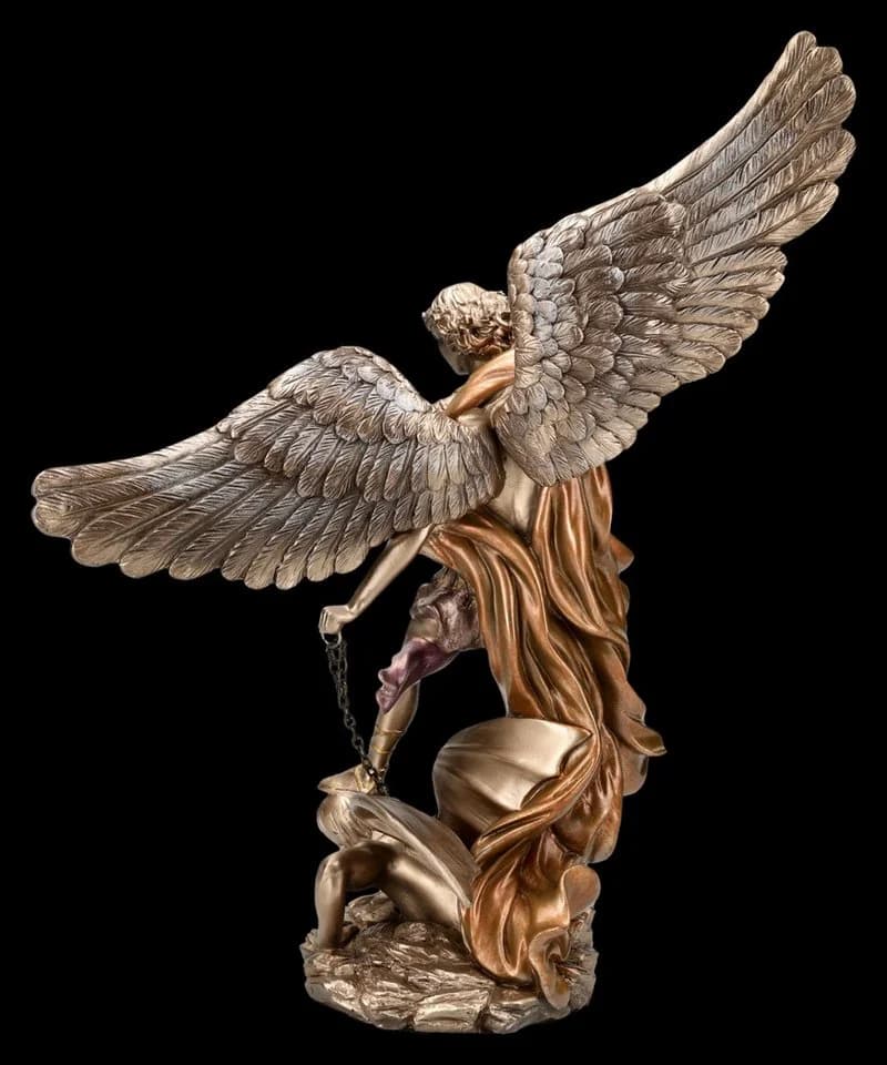 Figuren Shop GmbH Erzengel Michael Statue Dekofigur 37 cm Bronze - Bild 5
