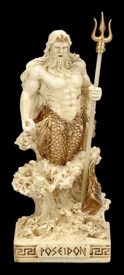 Poseidon Dekofigur Veronese Studio Collection Kunststein Handbemalt - Bild 2