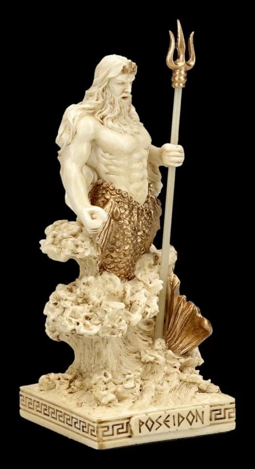 Poseidon Dekofigur Veronese Studio Collection Kunststein Handbemalt - Bild 3