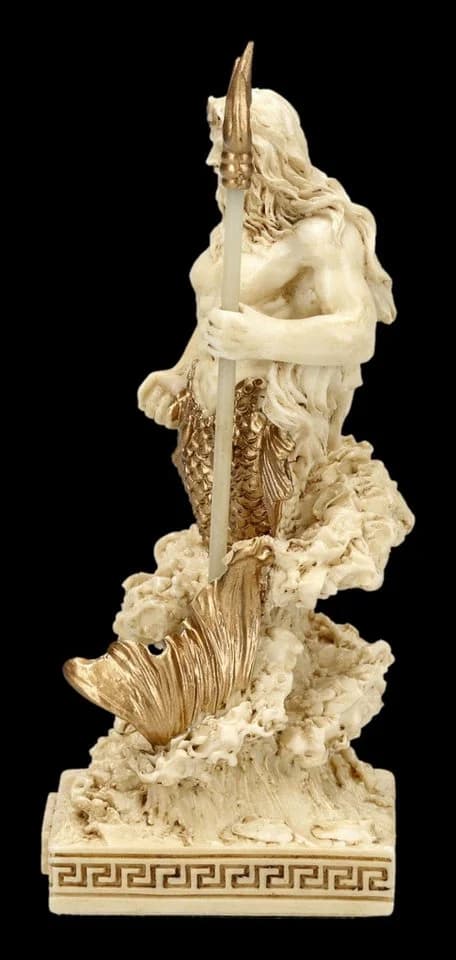 Poseidon Dekofigur Veronese Studio Collection Kunststein Handbemalt - Bild 4