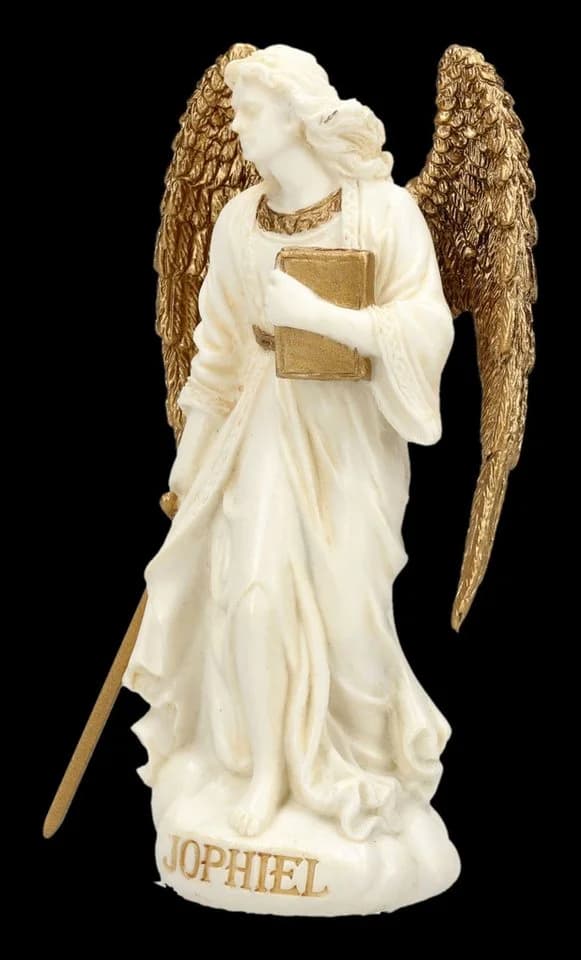 Figuren Shop GmbH Erzengel Jophiel Miniatur Figur Creme-Gold Kunststein - Bild 3