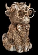 Figuren Shop GmbH Gentleman Hochlandkuh Figur mit Brille & Fliege Bild 1